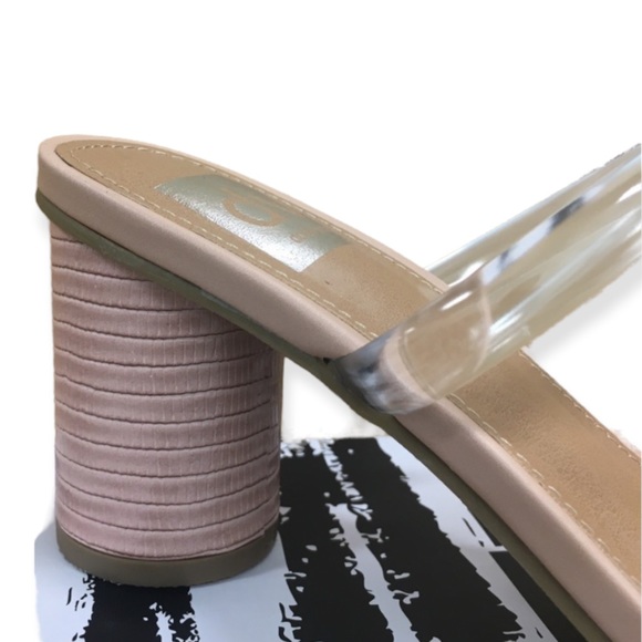 NEW NWT DV Dolce Vita Snake Print Clear vinyl Strap Nude Heels invisible Sandals - Picture 7 of 9